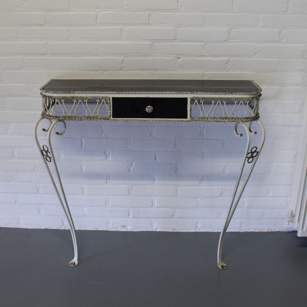 Vintage jaren 60 metalen sidetable 82 x 86