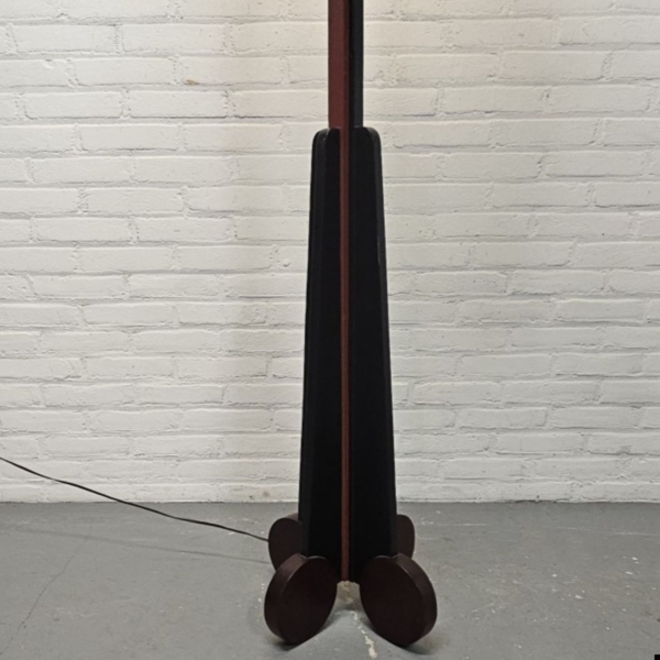 Amsterdamse school houten vloerlamp, Art Deco. Hoogte 210 cm - Afbeelding 11