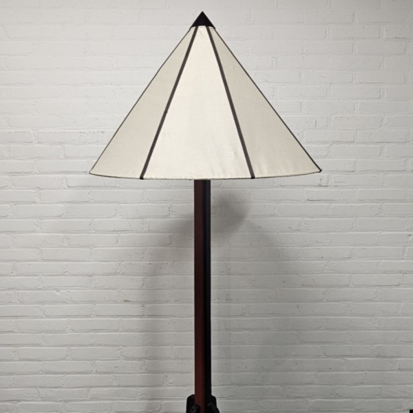 Amsterdamse school houten vloerlamp, Art Deco. Hoogte 210 cm - Afbeelding 6