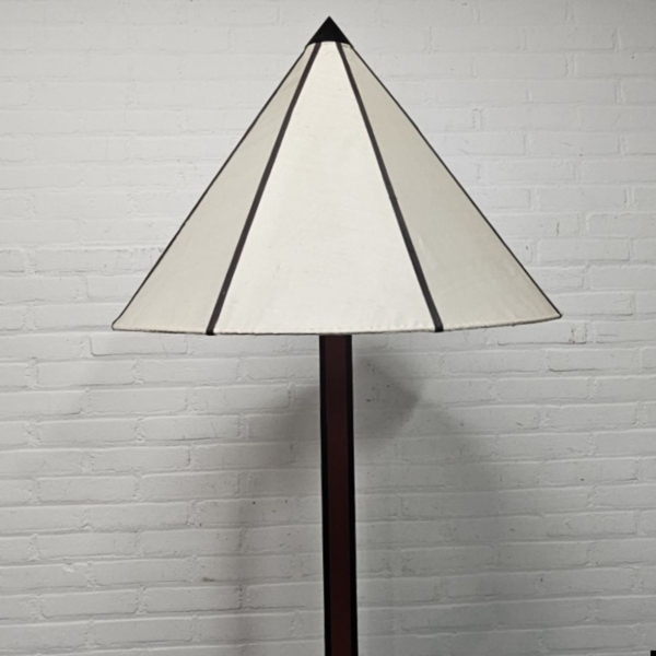 Amsterdamse school houten vloerlamp, Art Deco. Hoogte 210 cm - Afbeelding 7