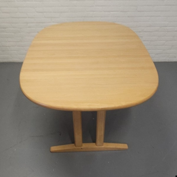 Deens beukenhouten uitschuifbare eettafel met 2 tussenbladen, Rubby. Lengte 254 cm - Afbeelding 4