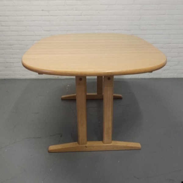 Deens beukenhouten uitschuifbare eettafel met 2 tussenbladen, Rubby. Lengte 254 cm - Afbeelding 3