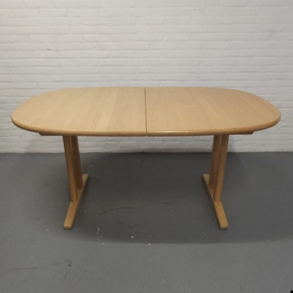 Deens beukenhouten uitschuifbare eettafel met 2 tussenbladen, Rubby. Lengte 254 cm - Afbeelding 12