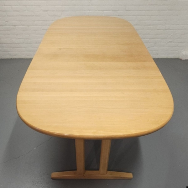 Deens beukenhouten uitschuifbare eettafel met 2 tussenbladen, Rubby. Lengte 254 cm - Afbeelding 5