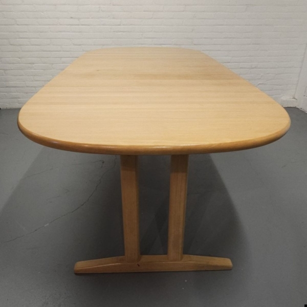 Deens beukenhouten uitschuifbare eettafel met 2 tussenbladen, Rubby. Lengte 254 cm - Afbeelding 8