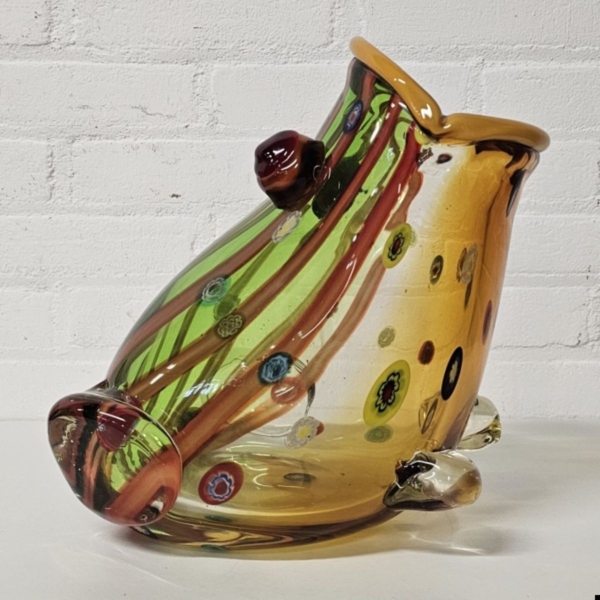 Murano glazen vaas in de vorm van een kikker, ca. 2000. Lengte 25 cm - Afbeelding 7