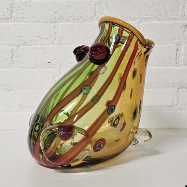 Murano glazen vaas in de vorm van een kikker, ca. 2000. Lengte 25 cm - Afbeelding 5