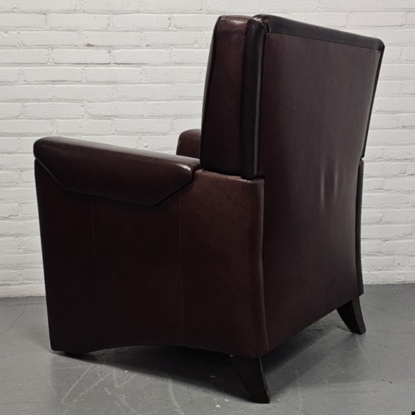 Lederen fauteuil in Art Deco stijl. Breedte 75 cm - Afbeelding 5