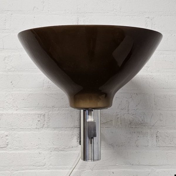 Vintage wandlamp met aluminium en kunststof kap, Raak ca. 1970. Lengte 43 cm - Afbeelding 6